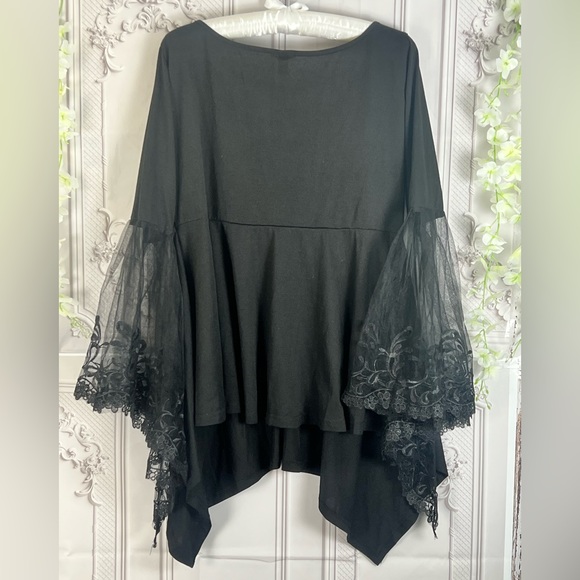 Sold Ladies bohemian Black long sleeve lace tunic blouse size xL - Picture 4 of 8